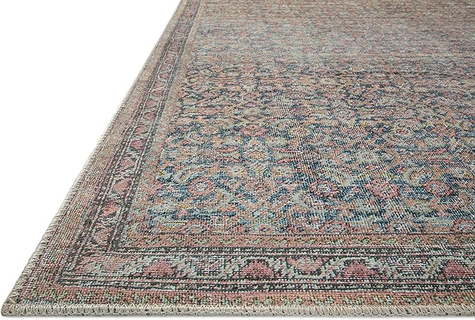 Loloi Adrian Collection ADR-04 Denim/Multi 7'-6" x 9'-6", .19" Thick Area Rug