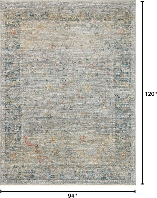 Loloi Magnolia Home by Joanna Gaines Millie Collection MIE-04 Slate/Multi 7'-10" x 10', .25" Pile Height, Area Rug