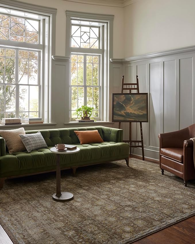 Loloi Magnolia Home by Joanna Gaines Mona Collection MOA-03 BARK/Natural 3'-7" x 5'-7" Accent Rug
