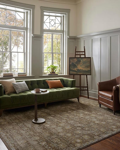 Loloi Magnolia Home by Joanna Gaines Mona Collection MOA-03 BARK/Natural 3'-7" x 5'-7" Accent Rug