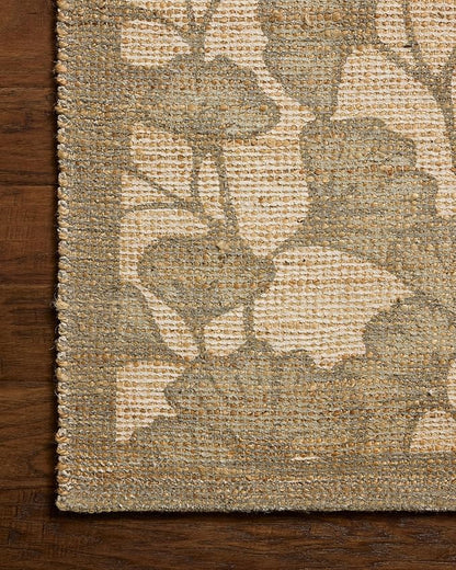 Loloi Chris Loves Julia Rue Collection RUE-02 Olive/Sage 2'-3" x 3'-9" Accent Rug Jute Neutral Floral Living Room Bedroom Rug