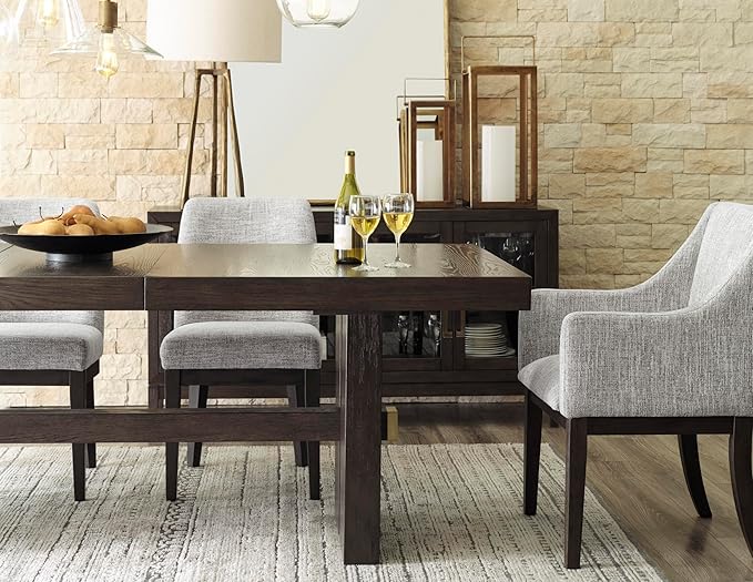 Signature Design by Ashley Burkhaus Traditional Upholstered Dining Chair, Set of 2, Dark Brown