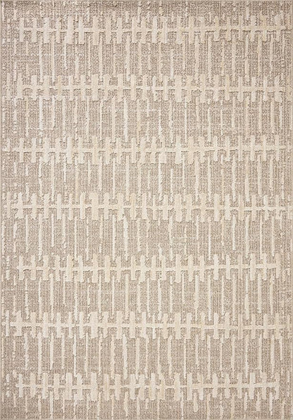 Loloi Amber Lewis Bexley Collection BEX-02 Taupe/Natural 2'-7" x 4' Accent Rug Neutral, Textured, Living, Bedroom, Dining, Carpet