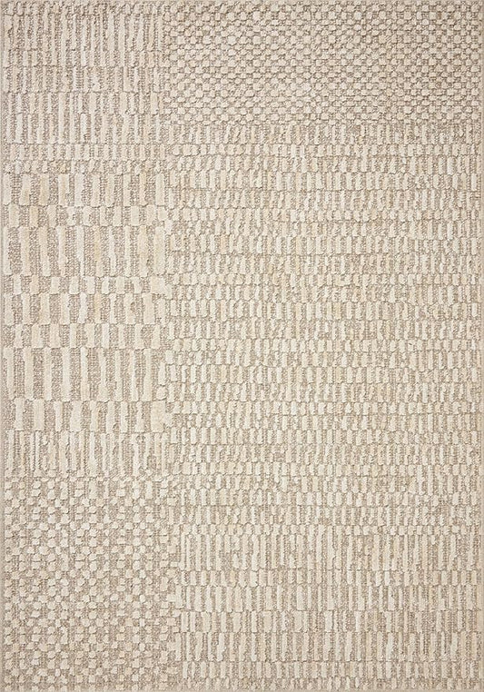 Loloi Amber Lewis Bexley Collection BEX-01 Natural/Birch 7'-10" x 10' Area Rug Neutral, Textured, Living, Bedroom, Dining, Carpet
