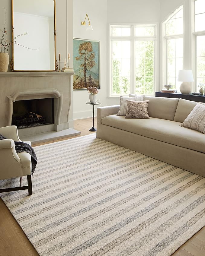 Loloi Chris Loves Julia Chris Collection CHR-05 Ivory/Slate 5'-0'' x 7'-6'', .50" Pile Height, Area Rug