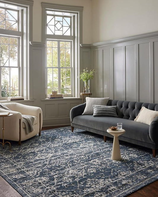 Loloi Magnolia Home by Joanna Gaines Gigi Collection GIG-02 Navy/Stone 2'-7" x 10'-0" Runner Rug