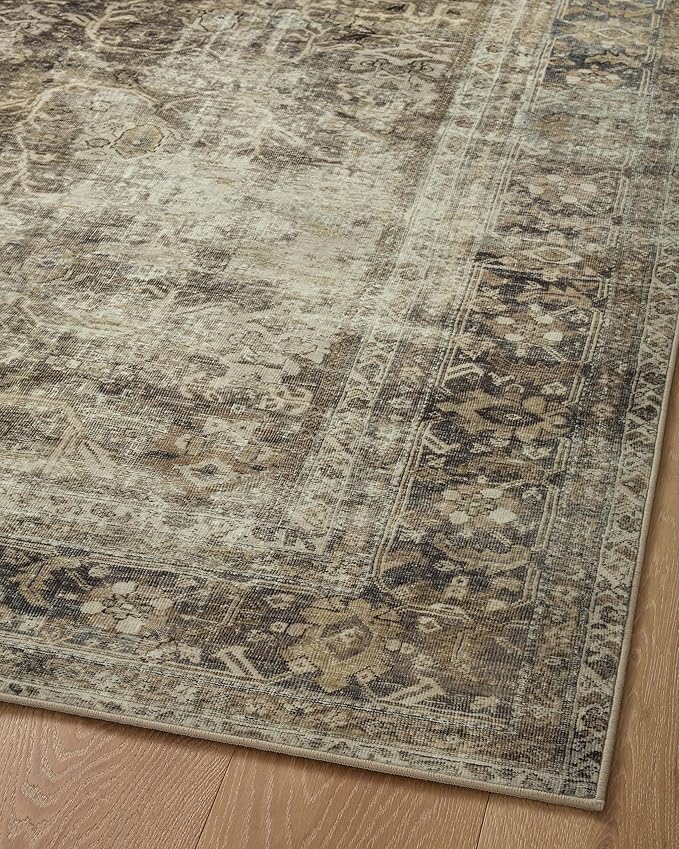 Loloi Magnolia Home by Joanna Gaines Sinclair Collection SIN-01 Pebble/Taupe 2'-3" x 7'-6", .25" Pile Height, Machine Washable, Runner Rug
