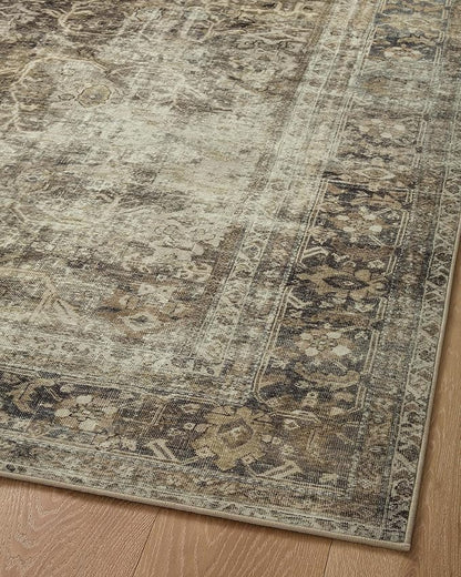 Loloi Magnolia Home by Joanna Gaines Sinclair Collection SIN-01 Pebble/Taupe 5'-0" x 7'-0", .25" Pile Height, Machine Washable, Area Rug