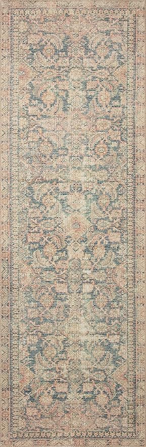 Loloi Angela Rose Aubrey Collection AUB-01 Navy/Multi 2'-6" x 12'-0", .19" Pile Height, Runner Rug