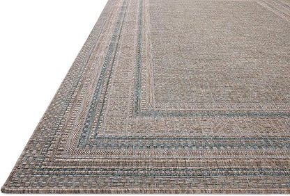 Loloi Amber Lewis Topanga Collection TOP-05 Natural/Teal 7'-10" x 10' Indoor/Outdoor Area Rug