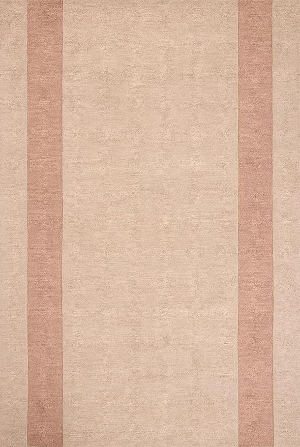 Loloi Leanne Ford Craven Collection CVN-01 Blush/Rose 7'-9" x 9'-9" Area Rug Geometrical, Patterned, Neutral, Living Room, Bedroom, Dining Room