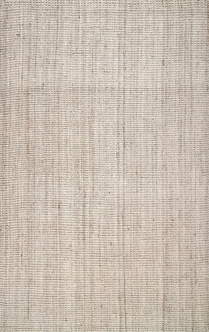 nuLOOM Ashli Solid Farmhouse Jute Area Rug, 5' x 8', Off-white, Rectangular, 0.5" Thick