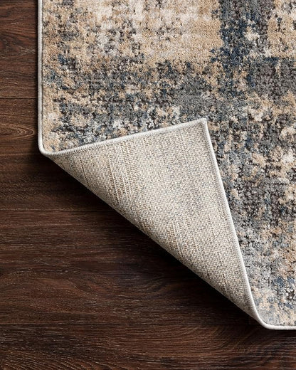 Loloi Teagan Collection TEA-08 Ivory/Mist 5'-3" x 7'-6" Area Rug, Large, Soft Neutral Rug, High-Traffic for Living Room, Bedroom, Home Office, Dining Area
