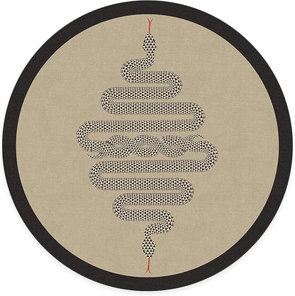 RUGGABLE x Jonathan Adler Machine Washable Modern Area Rug – Venom Neutral 8 ft Round, Stain-Resistant, Non-Slip – Large Rugs for Living Room, Bedroom, Hallway, Entryway & Office–with Cushioned Pad