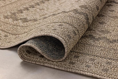 Loloi Chris Loves Julia Providence Collection PRC-06 Charcoal/Dove 6'-3" x 9'-2", .12" Pile Height, Indoor/Outdoor Area Rug
