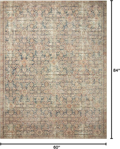 Loloi Angela Rose Aubrey Collection AUB-01 Navy/Multi 5'-0" x 7'-0", .19" Pile Height, Area Rug