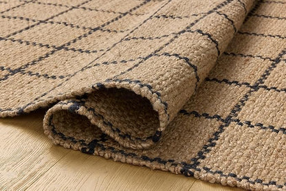 Loloi Chris Loves Julia Fletcher Collection FLE-01 Natural/Black 7'-9" x 9'-9", .37" Pile Height, Area Rug