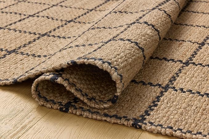 Loloi Chris Loves Julia Fletcher Collection FLE-01 Natural/Black 3'-6" x 5'-6", .37" Pile Height, Accent Rug