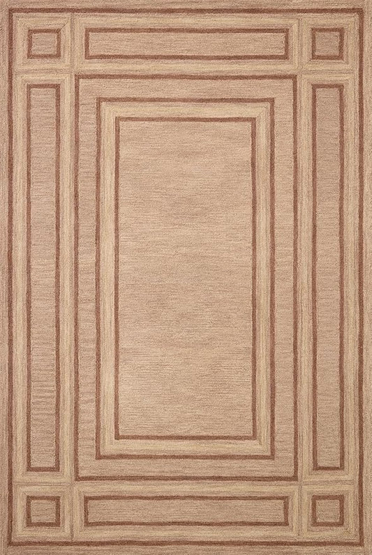 Loloi Chris Loves Julia Alfie Collection ALF-01 Blush/Rose 7'-9" x 9'-9" Area Rug Wool Neutral Living Bedroom Dining Carpet