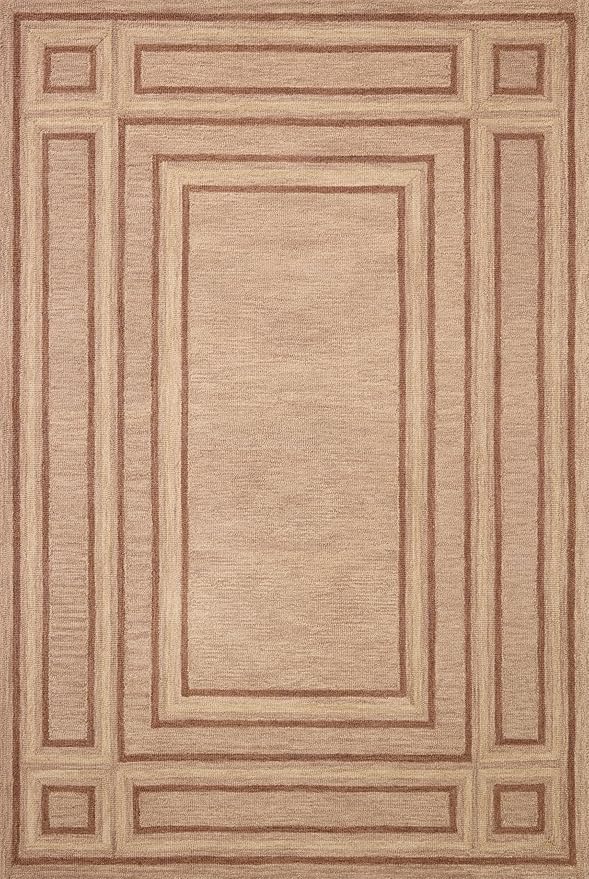 Loloi Chris Loves Julia Alfie Collection ALF-01 Blush/Rose 8'-6" x 11'-6" Area Rug Wool Neutral Living Bedroom Dining Carpet
