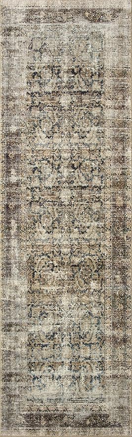 Loloi Amber Lewis Morgan Collection MOG-02 Navy/Sand 2'-0" x 5'-0" Accent Rug, Neutral Area Rug for Room Décor, Vintage Rug Inspired, Soft Area Rug for Living Room, Bedroom, Dining Area