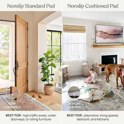RUGGABLE Washable Vintage Area Rug – Kamran Hazel 2x3, Stain-Resistant, Non-Slip – Small Machine Washable Rugs for Living Room, Bedroom, Hallway, Entryway & Bathroom–with Standard Pad