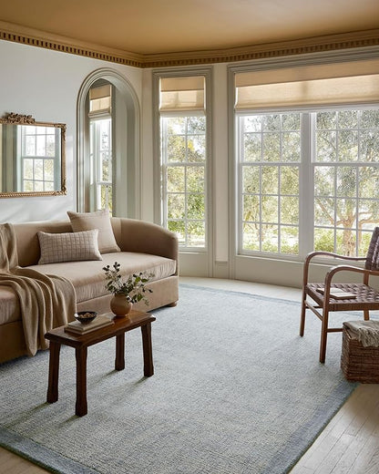 Loloi Magnolia Home by Joanna Gaines Henley Collection HNY-01 Ivory/Blue 2'-6" x 9'-6" Runner Rug