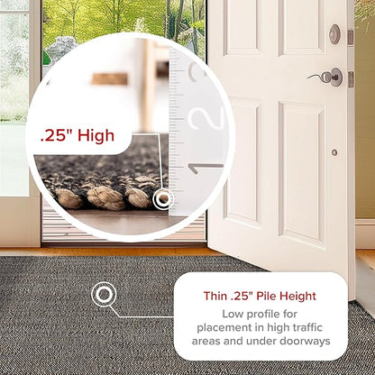 nuLOOM 3x5 Elfriede Jute & Cotton Hand Woven Area Rug, Charcoal, Solid Rustic Farmhouse Style, Weaved Design, Natural Fiber, For Bedroom, Living Room, Dining Room, Hallway, Office, Entryway