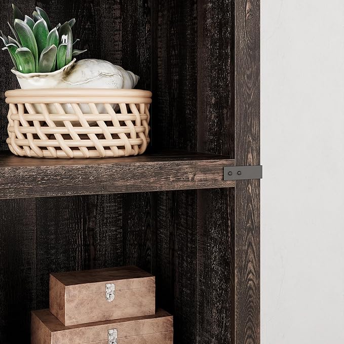 IDEALHOUSE 3 Tier Bookcase, Farmhouse Book Shelf with Storage, Low Book Case Wooden 3 Shelf Bookcase for Home Office, Living Room, Bed Room (Oak, 40.0" H x 31.5" W x 12.2" D)