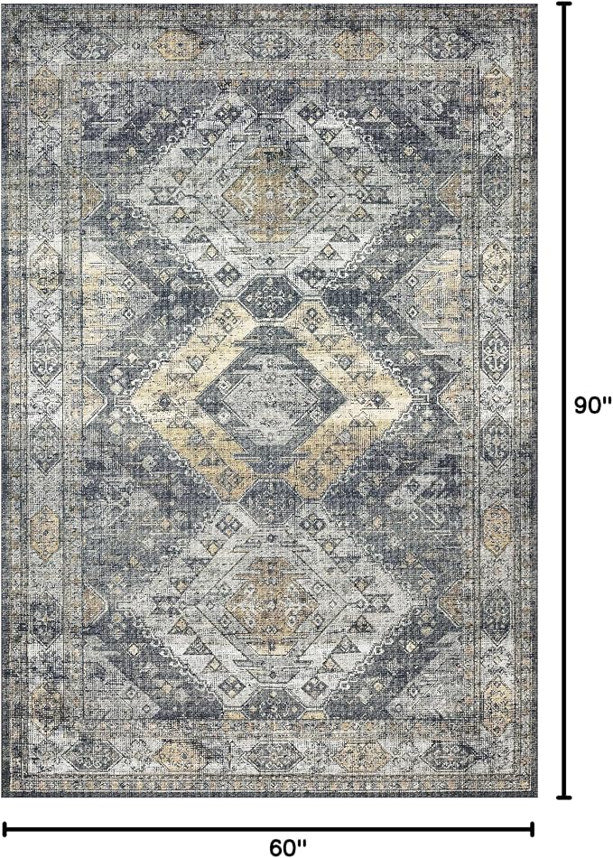 Loloi II Skye Collection SKY-09 Graphite/Silver 5'-0" x 7'-6" Area Rug