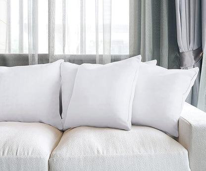Utopia Bedding Throw Pillows (Set of 4, White), 24 x 24 Inches Pillows for Sofa, Bed and Couch Decorative Stuffer Pillows