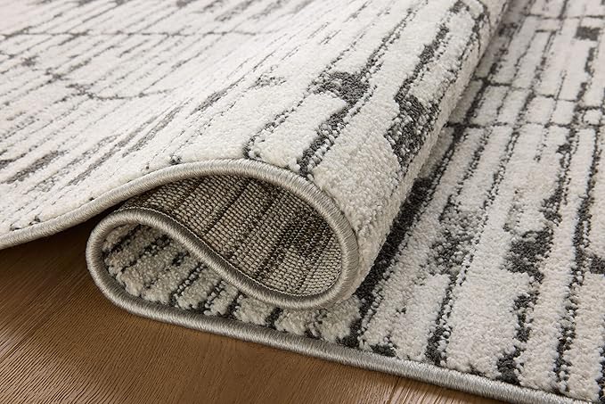 Loloi Kamala Collection KAM-02 Charcoal/Dove 5'-3" x 7'-9" Area Rug