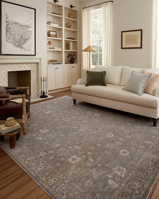 Loloi Chris Loves Julia Louisa Collection LOI-01 Stone/Multi 5'-3" x 7'-6", .38" Pile Height, Area Rug