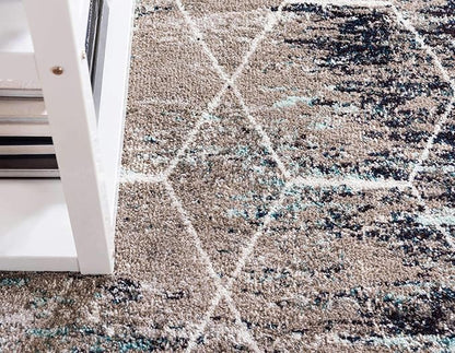 Unique Loom Trellis Frieze Collection Area Rug - Geometric (7' x 10', Blue Multi/ Ivory)