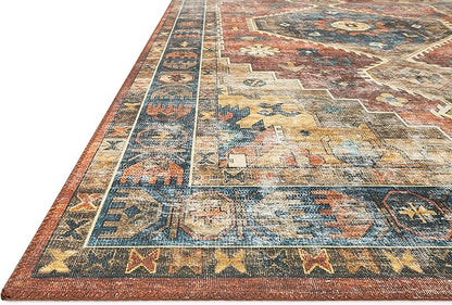 Loloi II Skye Collection SKY-07 Terracotta/Sky 7'-6" x 9'-6" Area Rug