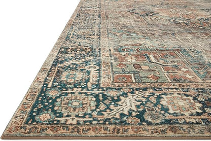 Loloi Margot Collection MAT-02 Terracotta/Lagoon 2'-3" x 3'-9" Accent Rug feat. CloudPile, No-Shed Easy Clean Large Patterned Area Rug for Living Room, Bedroom, Dining Area