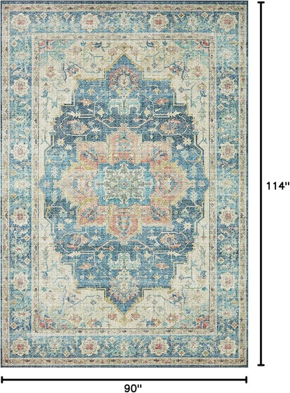 Loloi II Skye Collection SKY-12 Ocean/Multi 7'-6" x 9'-6" Area Rug