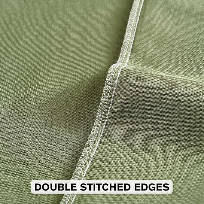 FUTEI Sage Green Chenille Throw Pillow Covers 22x22 Inch Set of 2,Soft Striped & Diamond Textured Cushion Cases,Modern Home Decor for Couch Living Room