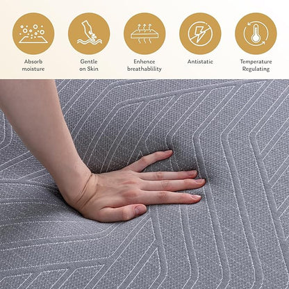 MLILY EGOHOME 14 Inch King Mattress, Copper Gel Memory Foam Mattress for Pain Relief, Therapeutic Mattress in a Box, CertiPUR-US Certified, Fiberglass Free Medium Mattress, Black