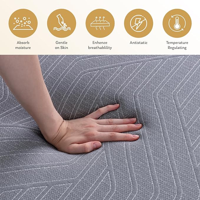 MLILY EGOHOME 14 Inch Twin XL Mattress, Copper Gel Memory Foam Mattress for Pain Relief, Therapeutic Mattress in a Box, CertiPUR-US Certified, Fiberglass Free Medium Mattress, Black