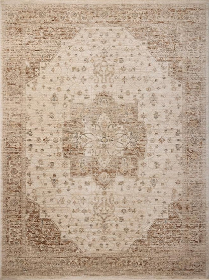 Loloi Magnolia Home by Joanna Gaines Junie Collection JUE-04 Natural/Clay 3'-11" x 5'-7", .38" Pile Height, Accent Rug