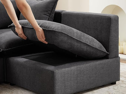 VANOMi Modular Sectional Sofa, 6 Seater Sleeper Sectional Sofa Modular Sectional Couch for Living Room, Sofa Bed-M