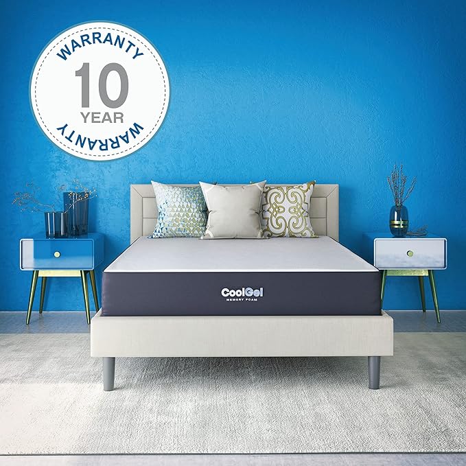 COOL GEL 10 Inch King Mattress Memory Foam Medium Firm, King Size Memory Foam Mattress Cooling, Made in The USA, 10" Depth with Pressure Relief, CertiPUR-US Certified No Fiberglass, CoolGel Bed