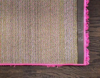 Unique Loom Solid Shag Collection Area Rug (2' x 6' 5" Runner, Taffy Pink)
