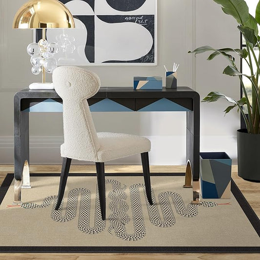 RUGGABLE x Jonathan Adler Washable Modern Area Rug – Venom Neutral 4x6, Stain-Resistant, Non-Slip – Medium Machine Washable Rugs for Living Room, Bedroom, Hallway, Entryway & Office–with Standard Pad