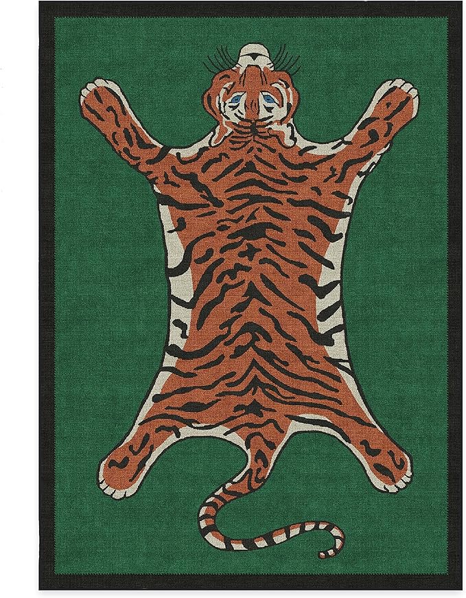 RUGGABLE x Jonathan Adler Machine Washable Modern Area Rug – Tiger Emerald 5x7, Stain-Resistant, Non-Slip – Medium Rugs for Living Room, Bedroom, Hallway, Entryway & Office–with Cushioned Pad