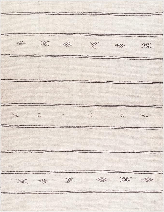 Livabliss x Becki Owens Rivi Moroccan Area Rug , 6'7" x 9', Ivory/Black