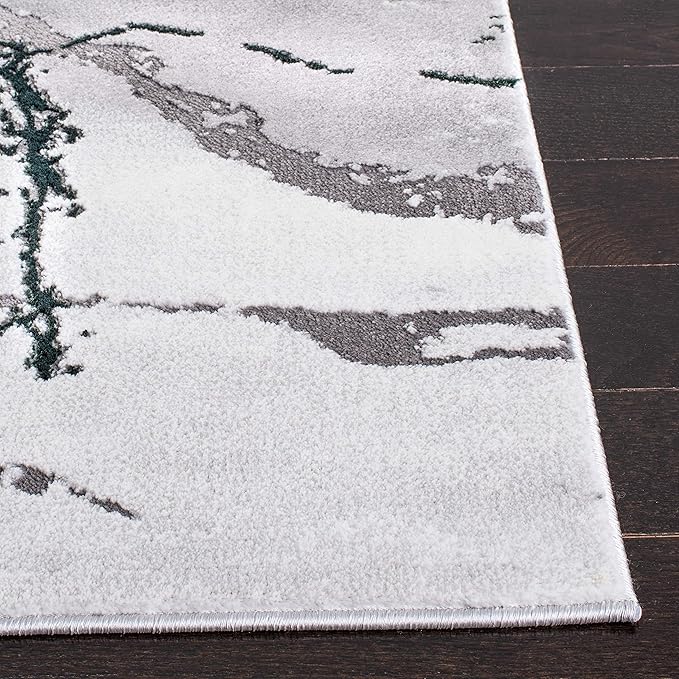 SAFAVIEH Craft Collection Area Rug - 5'3" x 7'6", Grey & Green, Modern Abstract Design, Non-Shedding & Easy Care, Ideal for High Traffic Areas in Living Room, Bedroom (CFT877Y)