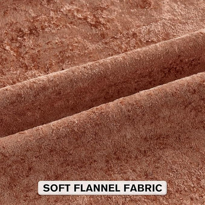 FUTEI Rust Flannel Throw Pillow Covers 24x24 Inch Set of 2,Soft Dimensional Textured European Cushion Cases,Modern Home Decor for Couch Living Room