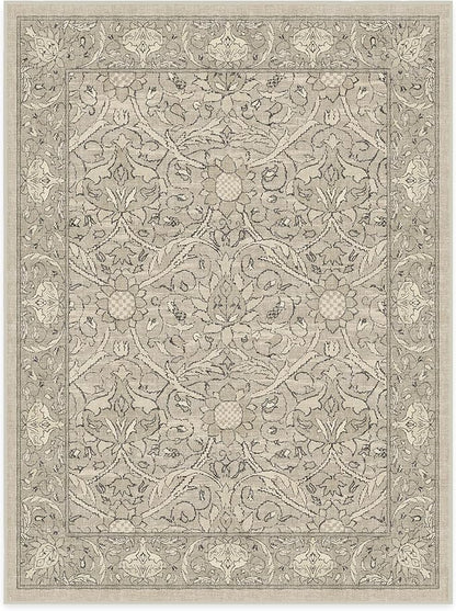 RUGGABLE x Morris & Co Washable Area Rug – Montreal Natural Stone 9x12, Stain-Resistant, Non-Slip – Large Machine Washable Rugs for Living Room, Bedroom, Hallway, Entryway & Office–with Standard Pad